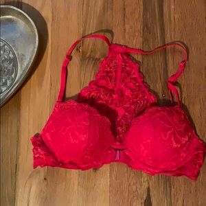 PINK Victoria’s Secret Red Lace Push Up Bra